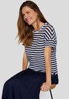 Rabe Striped Embellished Sweater, Navy and White