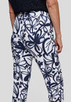Rabe Floral Slim Leg Trousers, Navy