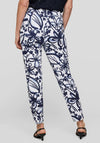 Rabe Floral Slim Leg Trousers, Navy