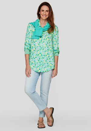 Rabe Abstract Print Buttoned Blouse, Green Multi