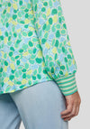 Rabe Abstract Print Buttoned Blouse, Green Multi