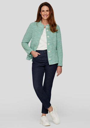 Rabe Textured Buttoned Jacket, Green