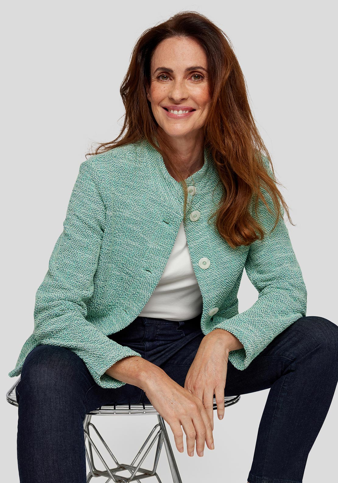 Rabe Textured Buttoned Jacket, Green