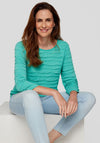 Rabe Textured Round Neck Top, Turquoise