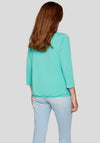 Rabe Elasticated Round Neck Top, Turquoise