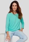 Rabe Elasticated Round Neck Top, Turquoise