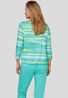 Rabe Striped Elasticated Top, Green Multi