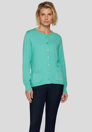 Rabe Soft Knit Cardigan, Turquoise