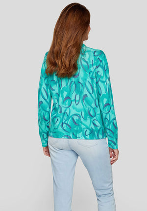 Rabe Abstract Print Knit Jumper, Blue Multi