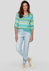 Rabe Striped Textured Knit Jumper, Green Multi
