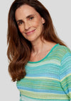 Rabe Striped Textured Knit Jumper, Green Multi