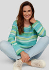 Rabe Striped Textured Knit Jumper, Green Multi