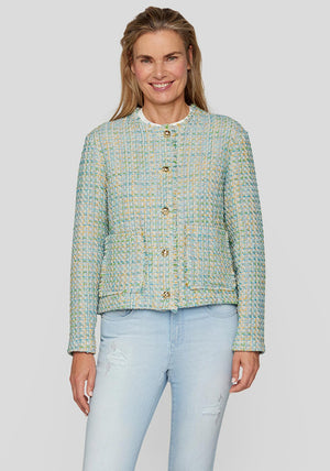 Rabe Boucle Buttoned Jacket, Green Multi