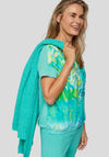 Rabe Graffiti Print Elasticated Hem Top, Green Multi