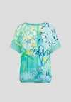 Rabe Graffiti Print Elasticated Hem Top, Green Multi
