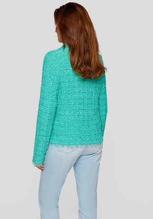 Rabe Textured Buttoned Jacket, Turquoise