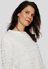 Rabe Textured Round Neck Top, White