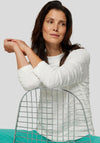 Rabe Textured Round Neck Top, White