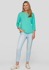Rabe Embellished Contrast Blouse, Turquoise