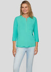 Rabe Embellished Contrast Blouse, Turquoise