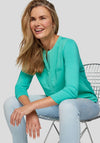 Rabe Embellished Contrast Blouse, Turquoise