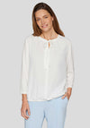 Rabe Tie Detail Long Sleeve Blouse, White
