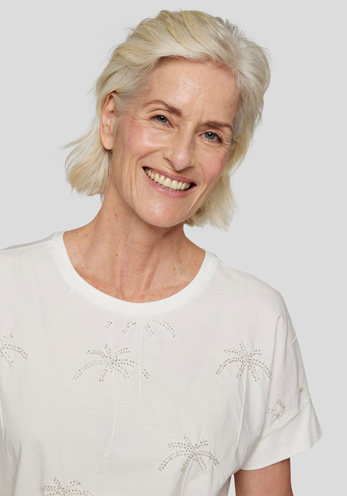 Rabe Palm Tree Embellished T Shirt, White