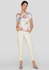 Rabe Floral Print Contrast Back Top, Beige