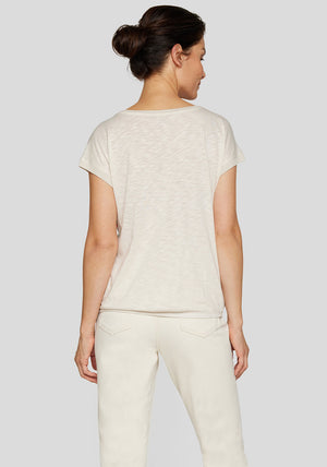 Rabe Floral Print Contrast Back Top, Beige