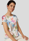 Rabe Floral Print Contrast Back Top, Beige