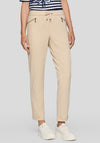 Rabe Zip Detail Slim Leg Trousers, Beige