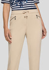 Rabe Zip Detail Slim Leg Trousers, Beige