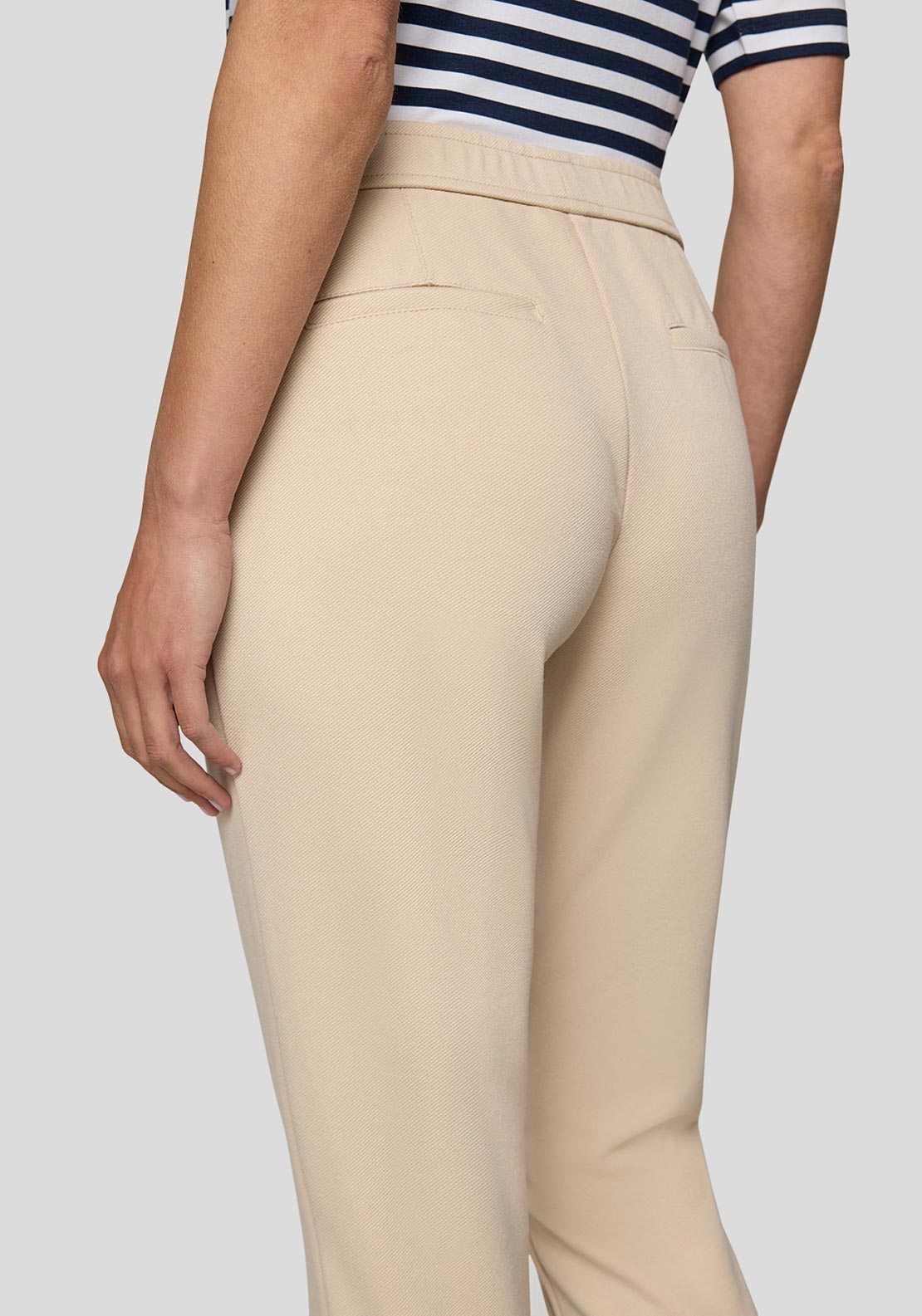 Rabe Zip Detail Slim Leg Trousers, Beige