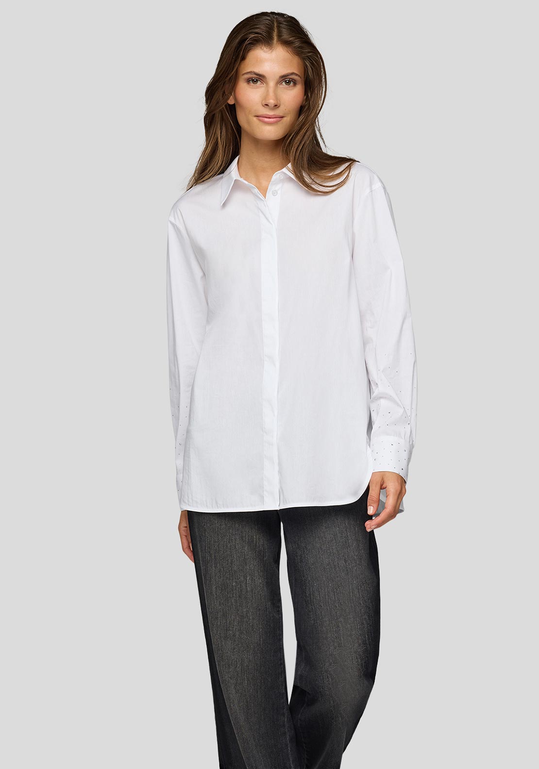 Rabe Embellished Sleeve Shirt, White
