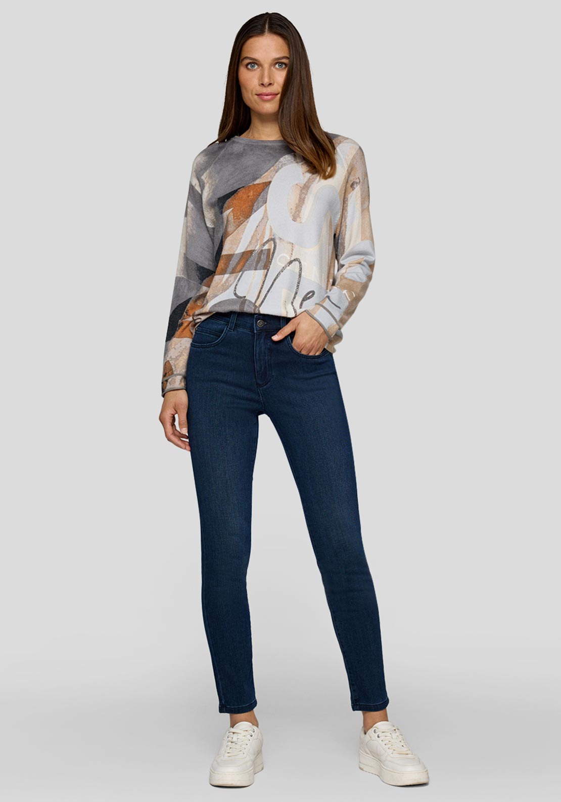 Rabe Abstract Print Sweatshirt, Grey