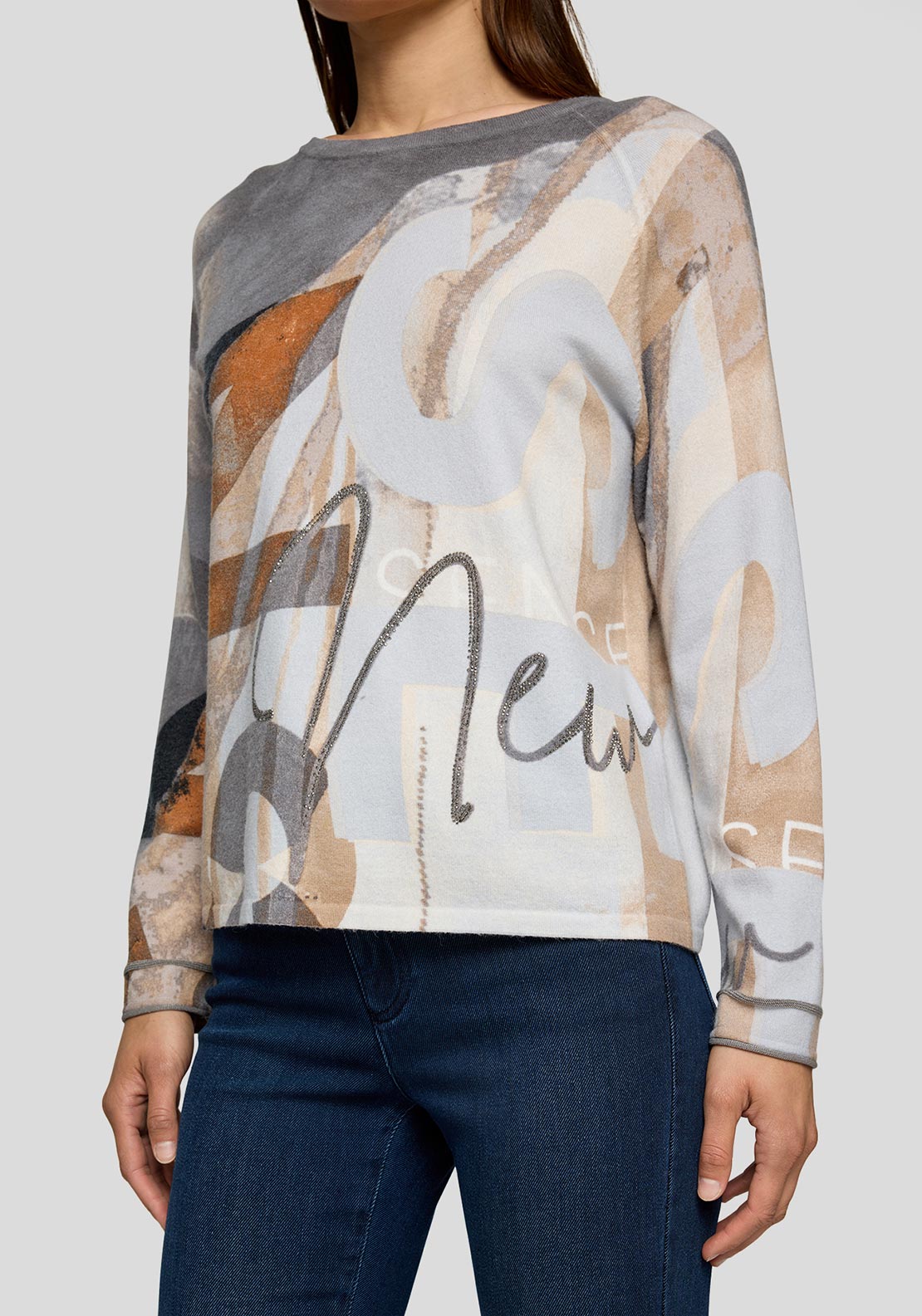Rabe Abstract Print Sweatshirt, Grey