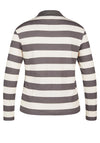 Rabe Striped Collar Top, Grey and White