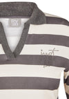 Rabe Striped Collar Top, Grey and White