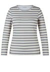 Rabe Striped Print Top, Grey and White