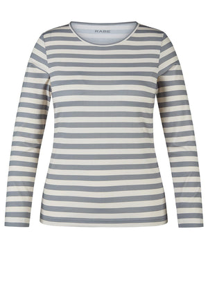 Rabe Striped Print Top, Grey and White