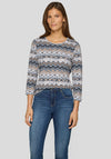 Rabe Chevron Stripe Long Sleeve Top, Grey