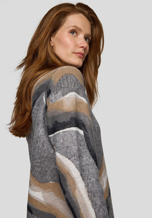 Rabe Abstract Print Sweater, Grey Multi