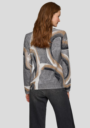 Rabe Abstract Print Sweater, Grey Multi