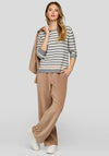 Rabe Striped Lightweight Sweater, Grey and White