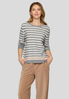 Rabe Striped Lightweight Sweater, Grey and White