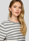 Rabe Striped Lightweight Sweater, Grey and White