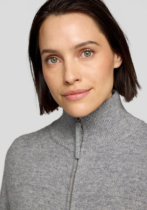 Rabe Zipped Wool Blend Jacket, Grey