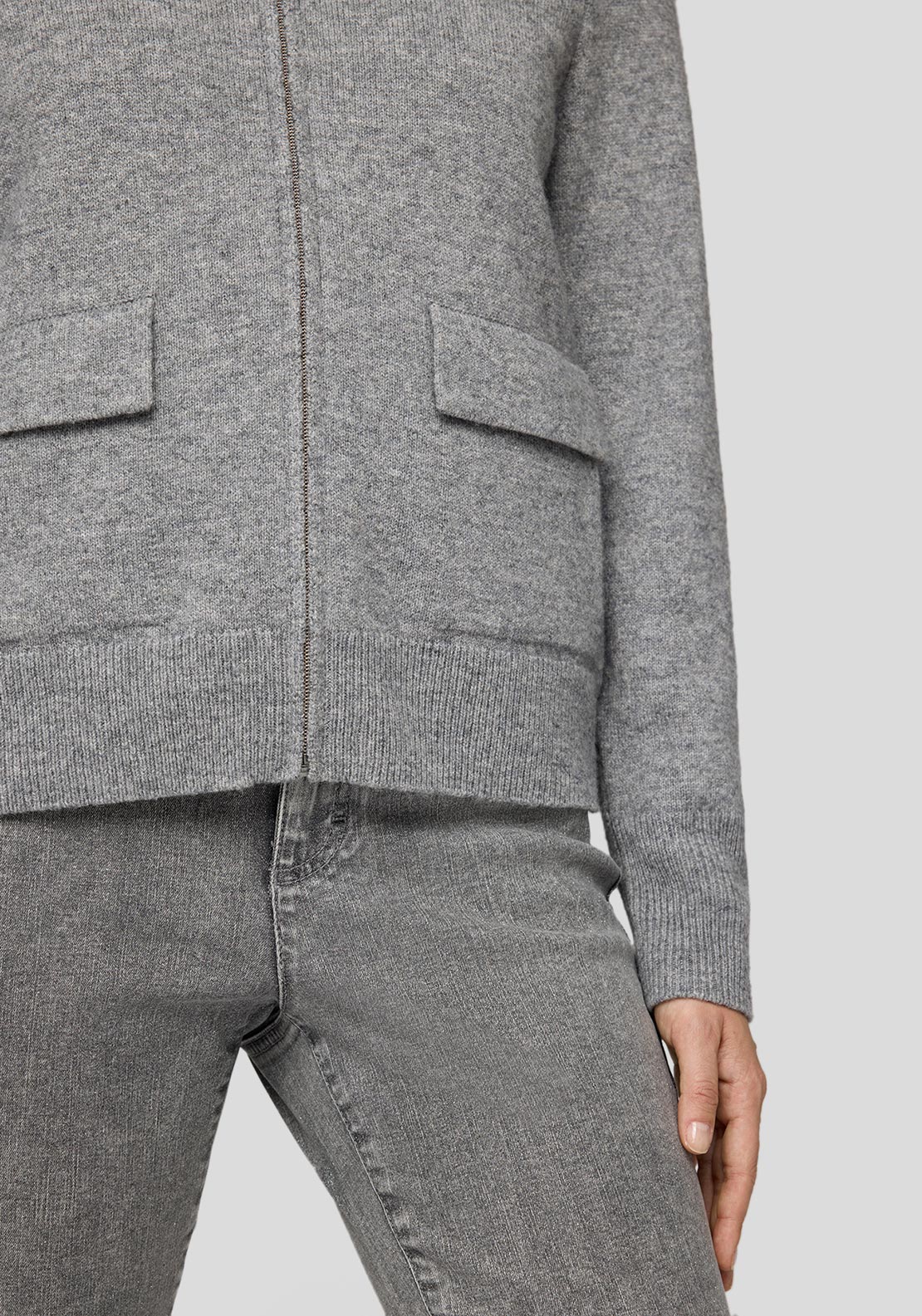Rabe Zipped Wool Blend Jacket, Grey