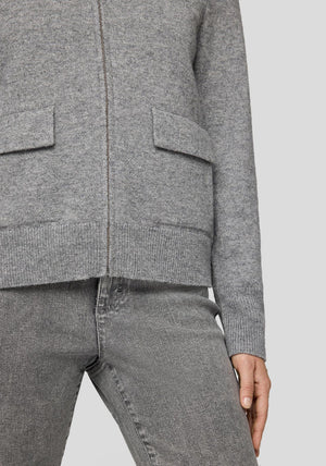 Rabe Zipped Wool Blend Jacket, Grey