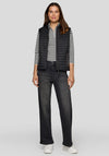 Rabe Striped Polo Top, Black and White